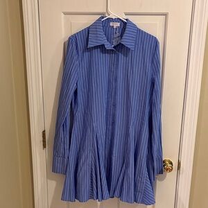 THANNE Blue Striped Shirt Dress size 12 brand new